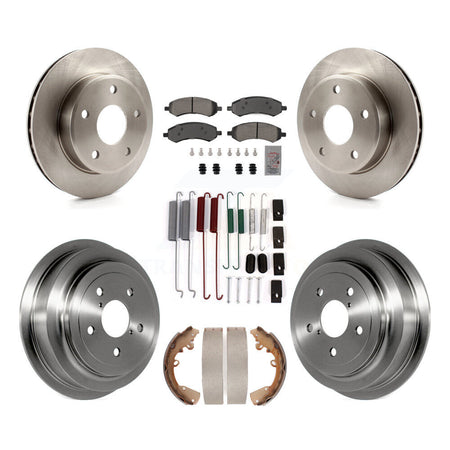 Front Rear Brake Rotor Semi-Metallic Pad & Drum Kit (7Pc) For Dakota Dodge Ram Mitsubishi K8A-107490