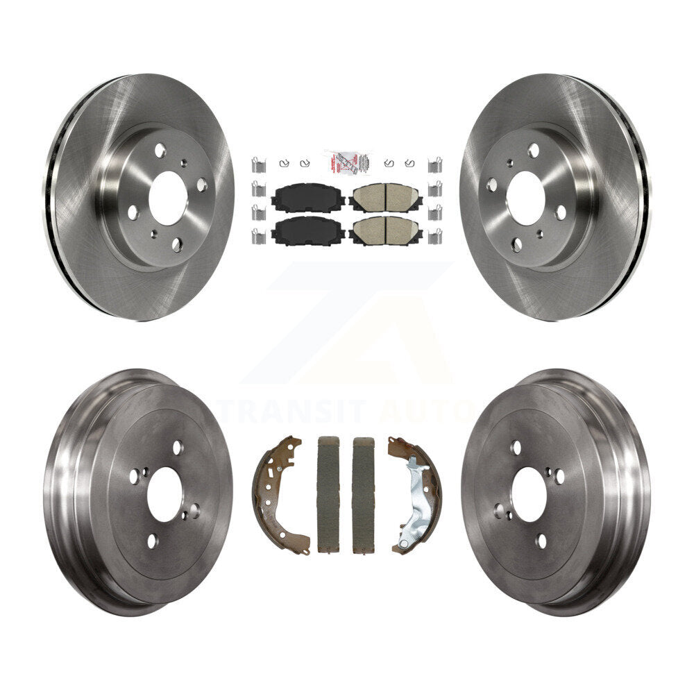 Front Rear Disc Brake Rotors Ceramic Pads And Drum Kit For Toyota Yaris K8A-107494