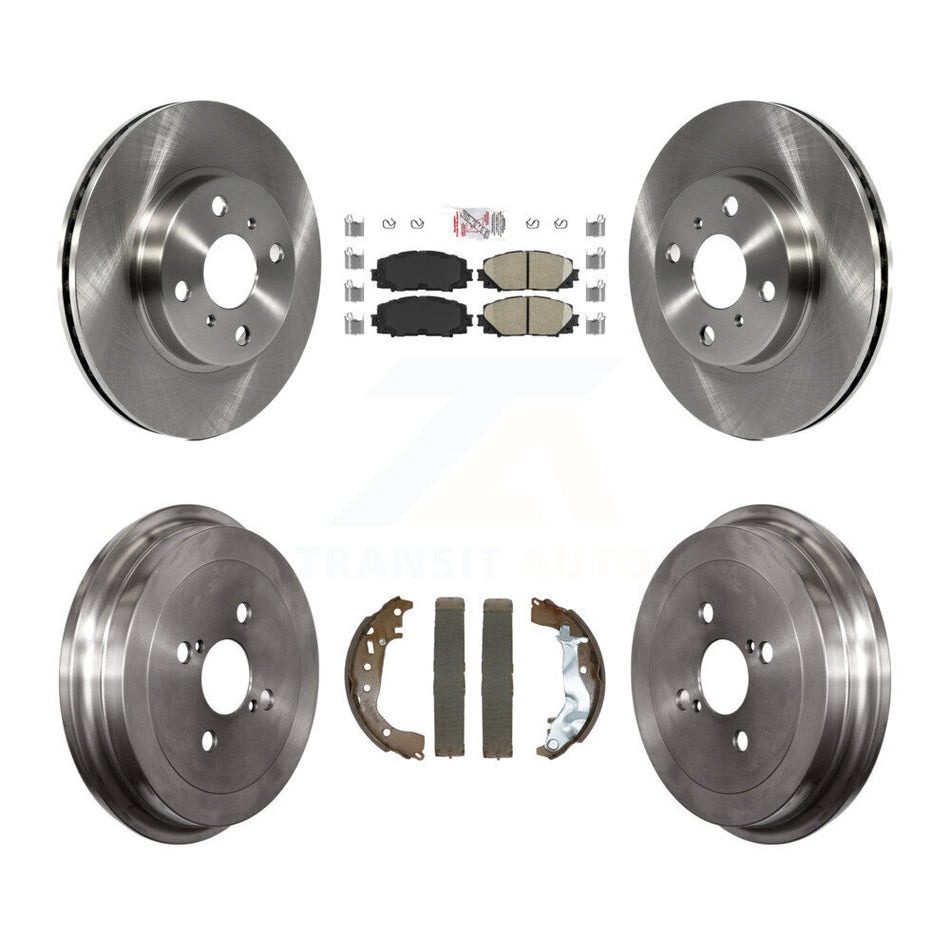 Front Rear Disc Brake Rotors Ceramic Pads And Drum Kit For Toyota Yaris K8A-107494