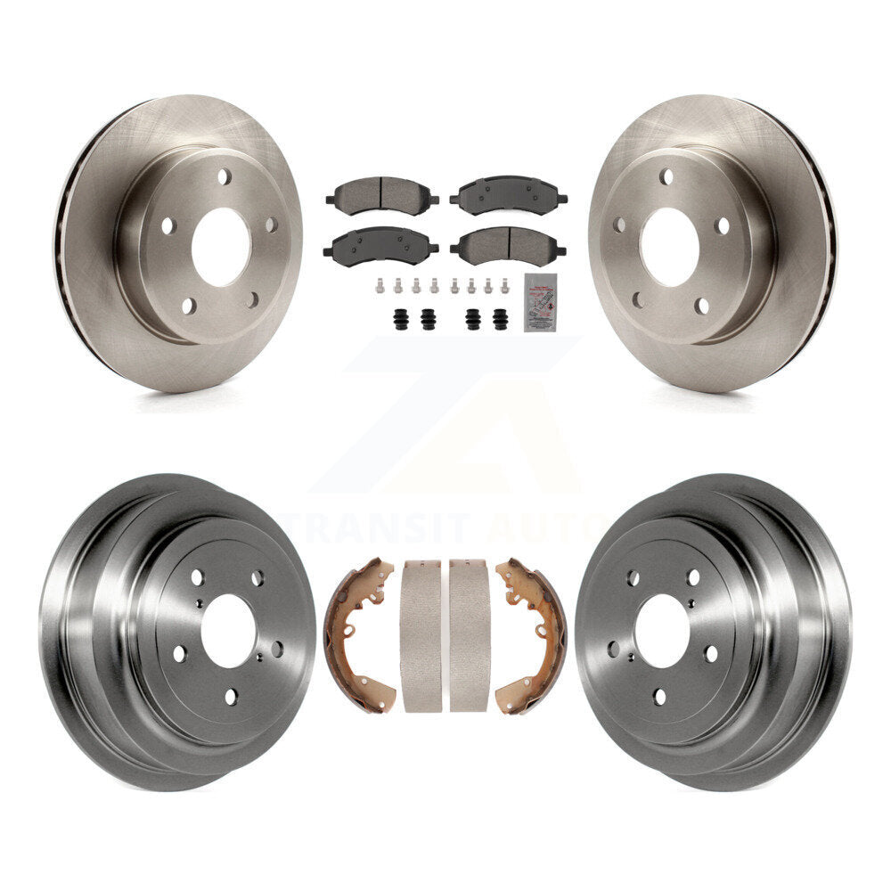 Front Rear Brake Rotors Semi-Metallic Pad Drum Kit For Dakota Dodge Ram Mitsubishi Raider K8A-107496