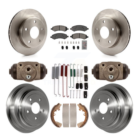 Front Rear Brake Rotor Semi-Metallic Pad & Drum Kit (9Pc) For Dakota Dodge Ram Mitsubishi K8A-107503
