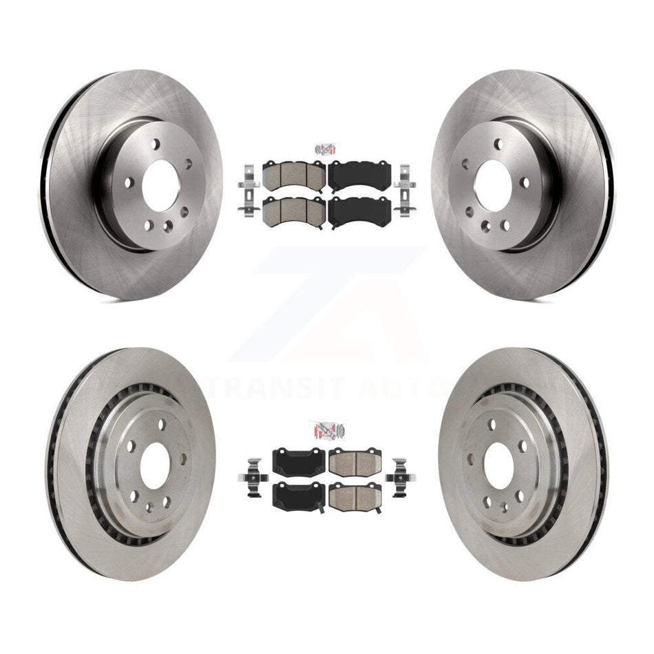 Front Semi-Metallic Rear Ceramic Pads And Disc Brake Rotors Kit For Cadillac ATS V K8A-107553