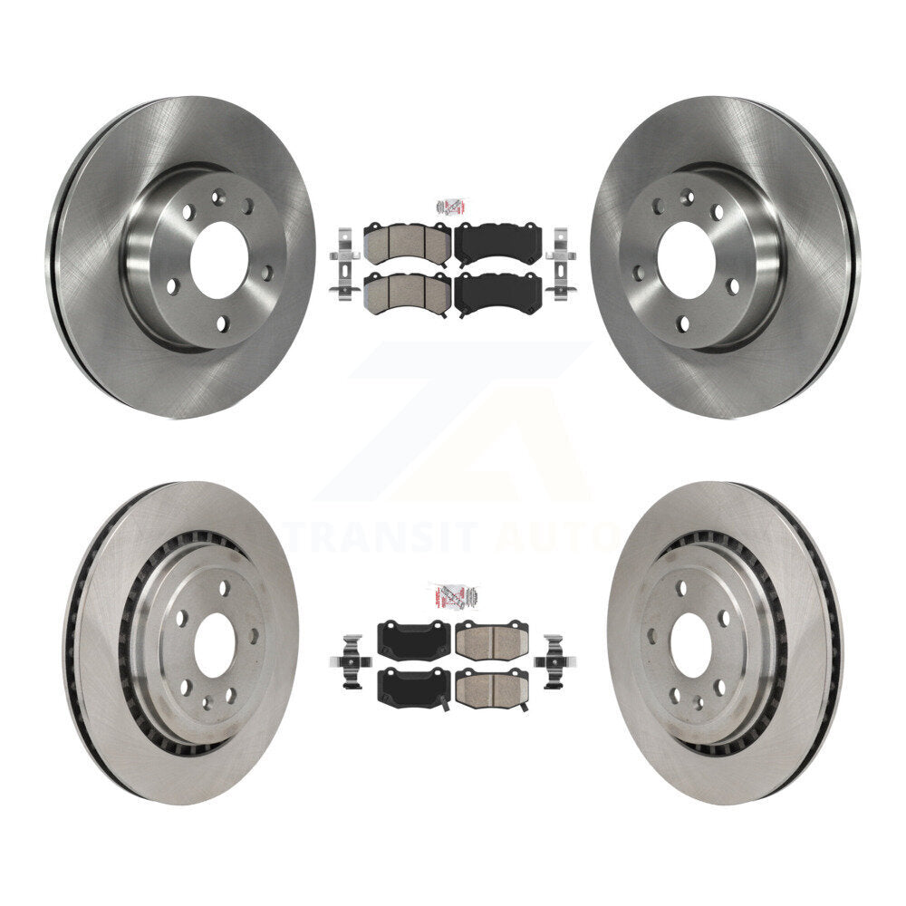 Front Semi-Metallic Rear Ceramic Pads And Disc Brake Rotors Kit For 2017 Cadillac ATS V K8A-107554