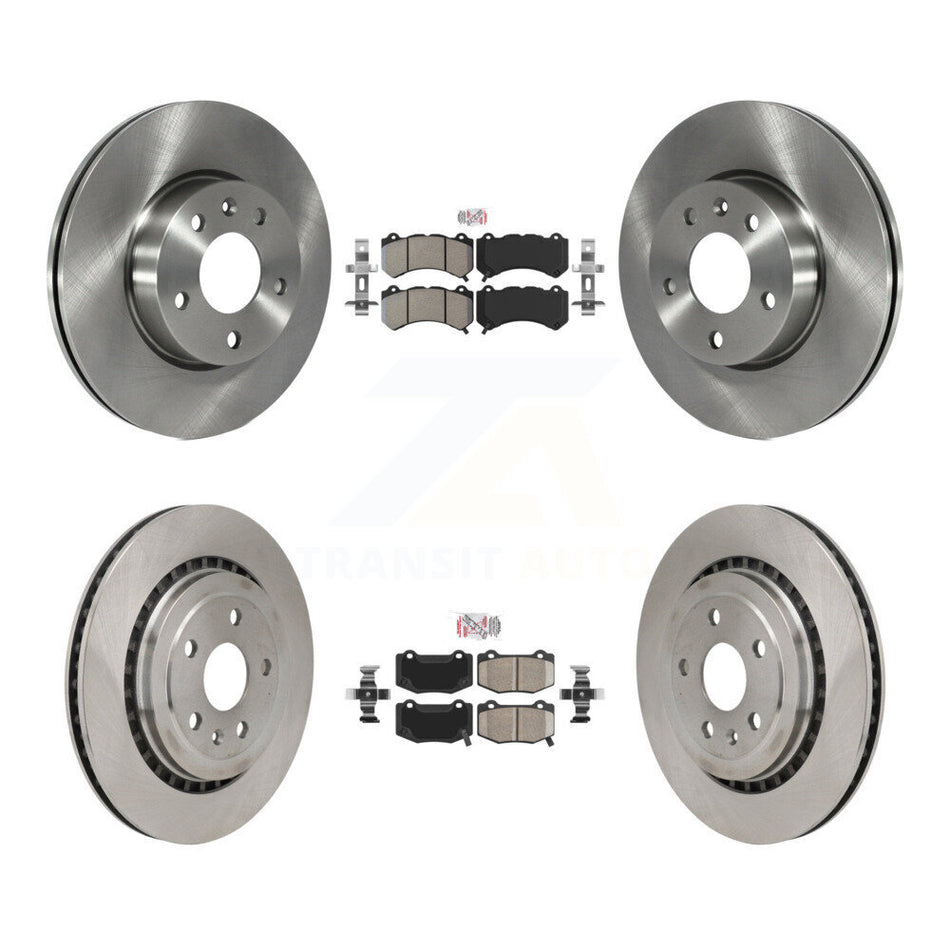 Front Semi-Metallic Rear Ceramic Pads And Disc Brake Rotors Kit For 2017 Cadillac ATS V K8A-107554