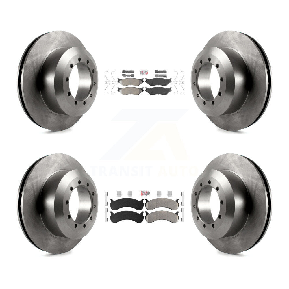 Front Rear Semi-Metallic Pads And Disc Brake Rotors Kit For Ford F-53 Motorhome Chassis K8A-107577