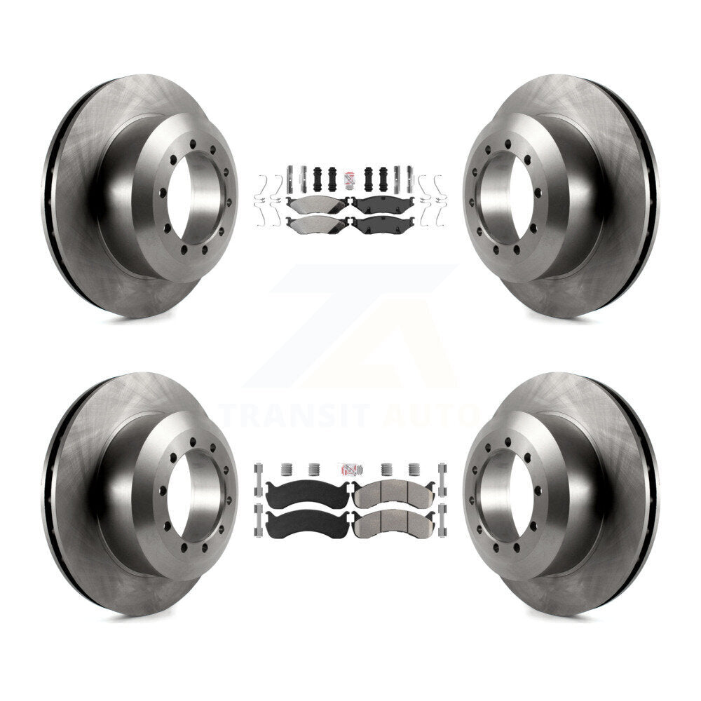Front Rear Semi-Metallic Pad & Brake Rotors Kit For Ford F-59 Commercial Stripped Chassis K8A-107585