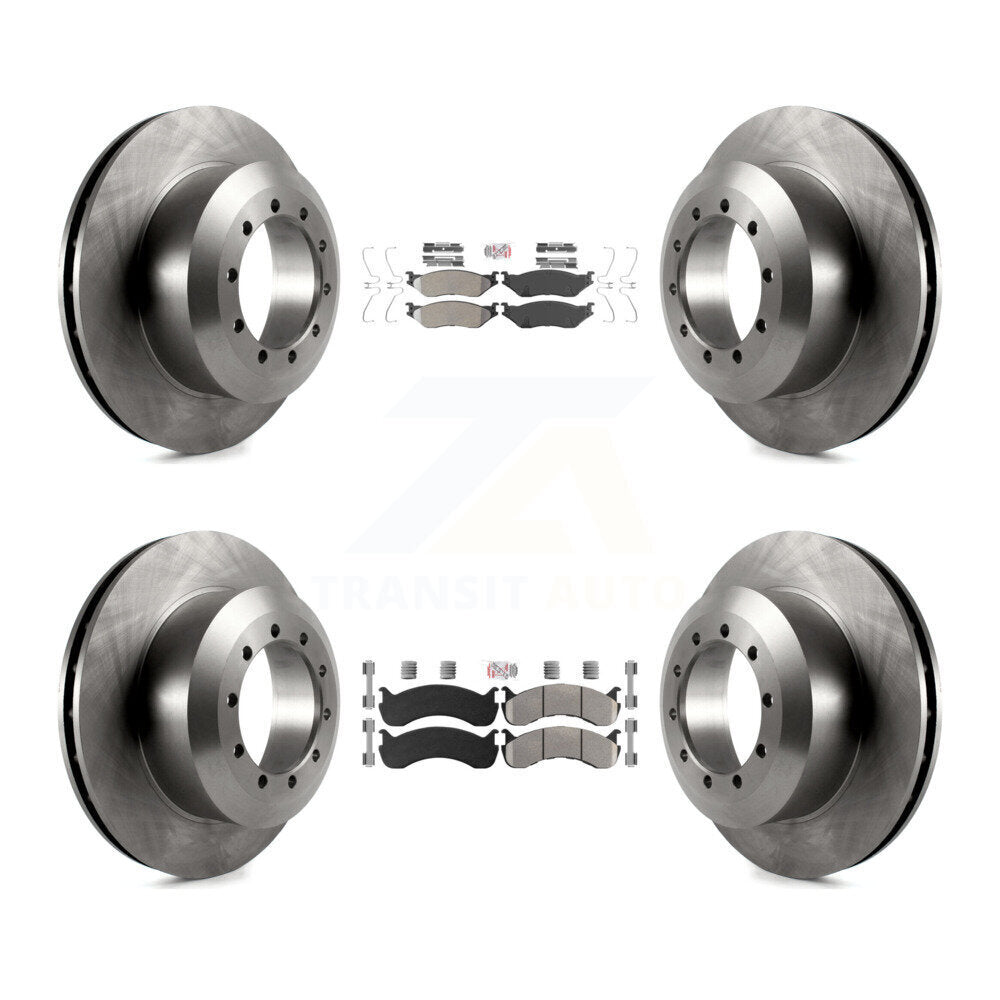 Front Rear Semi-Metallic Pad & Brake Rotors Kit For Ford F-59 Commercial Stripped Chassis K8A-107587