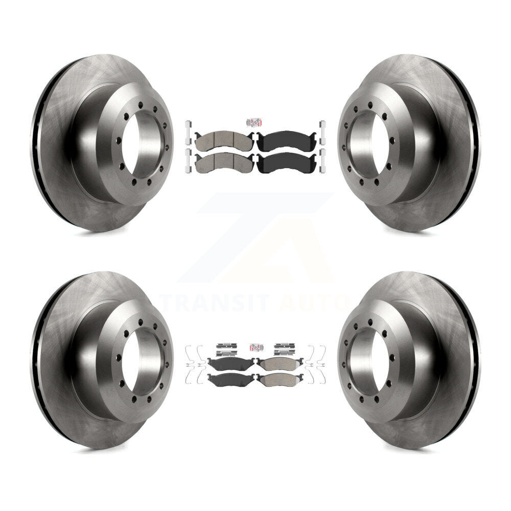 Front Rear Semi-Metallic Pad & Brake Rotors Kit For Ford F-59 Commercial Stripped Chassis K8A-107592