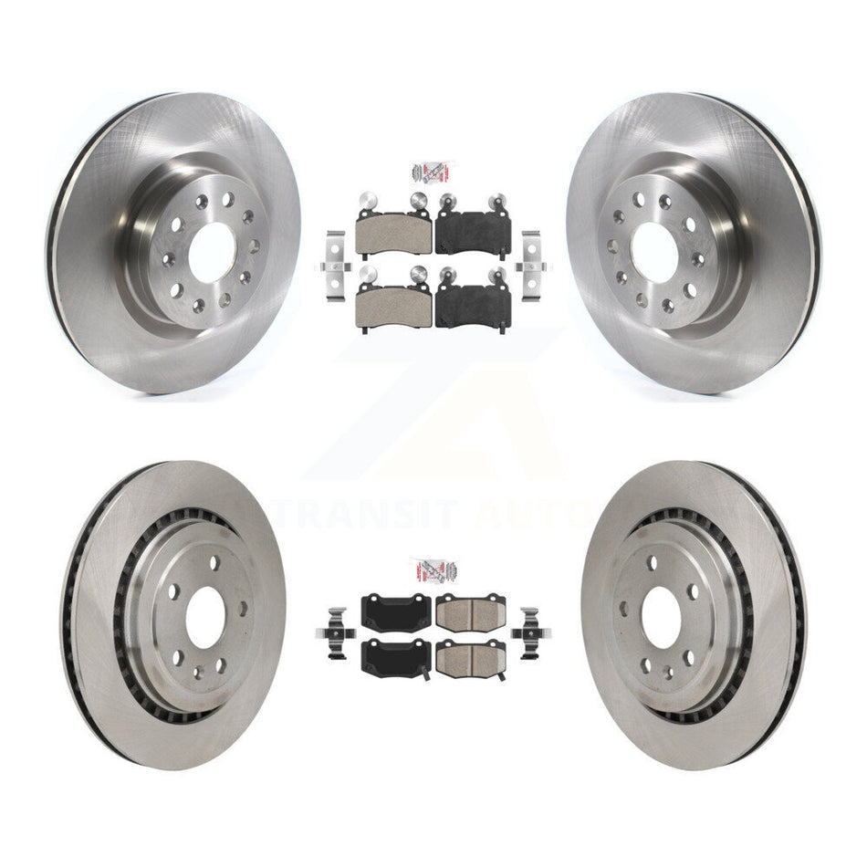 Front Semi-Metallic Rear Ceramic Pad Brake Rotor Kit For 16 Chevrolet Camaro SS with 6.2L K8A-107596