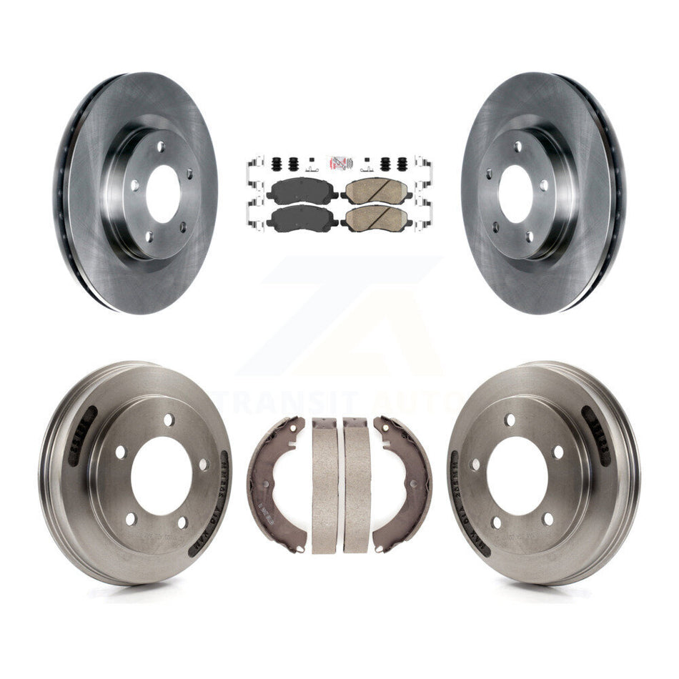 Front Rear Disc Brake Rotors Ceramic Pad And Drum Kit For 2008-2009 Mitsubishi Lancer GTS K8A-107693