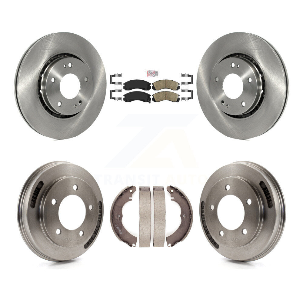 Front Rear Brake Rotors Ceramic Pad Drum Kit For 09 Mitsubishi Lancer Ralliart From 04 K8A-107694