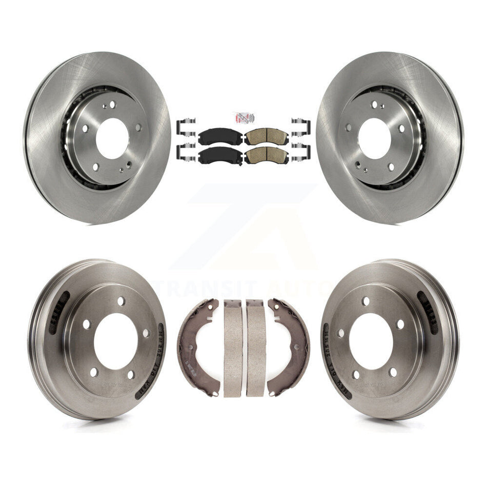 Front Rear Brake Rotors Ceramic Pad Drum Kit For 09 Mitsubishi Lancer Ralliart From 04 K8A-107694