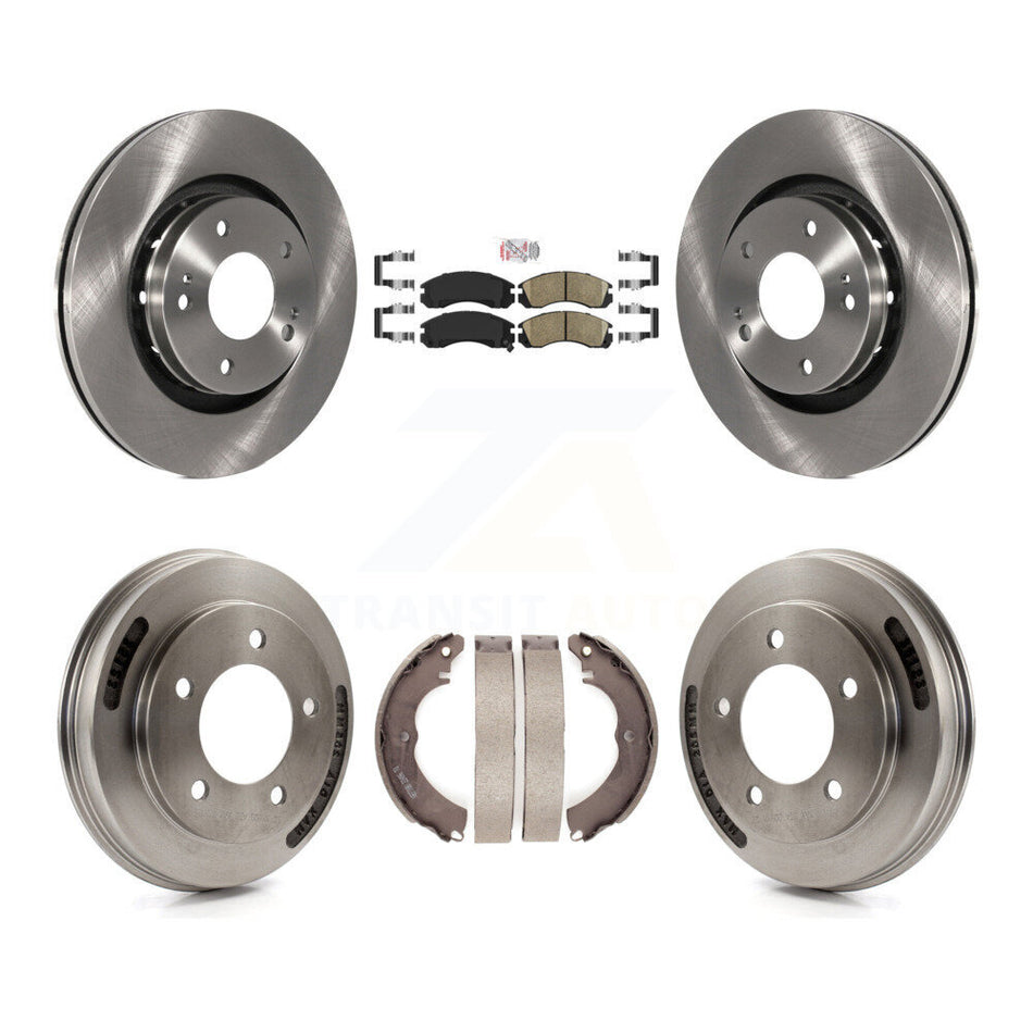 Front Rear Brake Rotors Ceramic Pad Drum Kit For 2009 Mitsubishi Lancer Ralliart To 03 09 K8A-107695