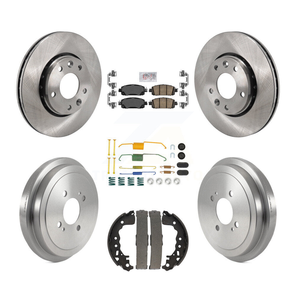 Front Rear Disc Brake Rotors Ceramic Pads And Drum Kit (7Pc) For Nissan Kicks K8A-107696