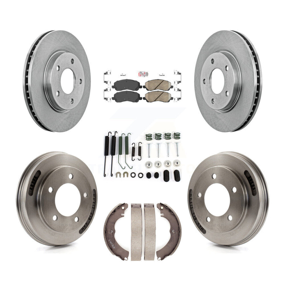 Front Rear Disc Brake Rotors Ceramic Pads And Drum Kit (7Pc) For Mitsubishi Lancer K8A-107701