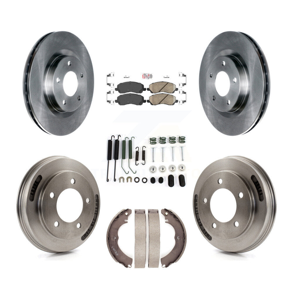 Front Rear Disc Brake Rotor Ceramic Pad And Drum Kit (7Pc) For 2008 Mitsubishi Lancer GTS K8A-107705