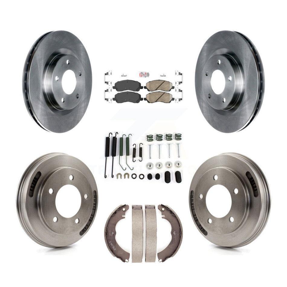 Front Rear Disc Brake Rotor Ceramic Pad And Drum Kit (7Pc) For 2008 Mitsubishi Lancer GTS K8A-107705