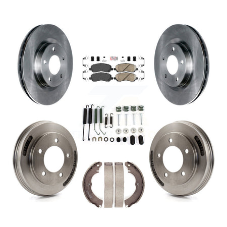 Front Rear Disc Brake Rotor Ceramic Pad And Drum Kit (7Pc) For 2008 Mitsubishi Lancer GTS K8A-107706
