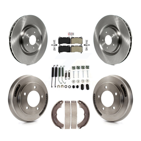 Front Rear Disc Brake Rotors Semi-Metallic Pads And Drum Kit (7Pc) For Mitsubishi Lancer K8A-107707