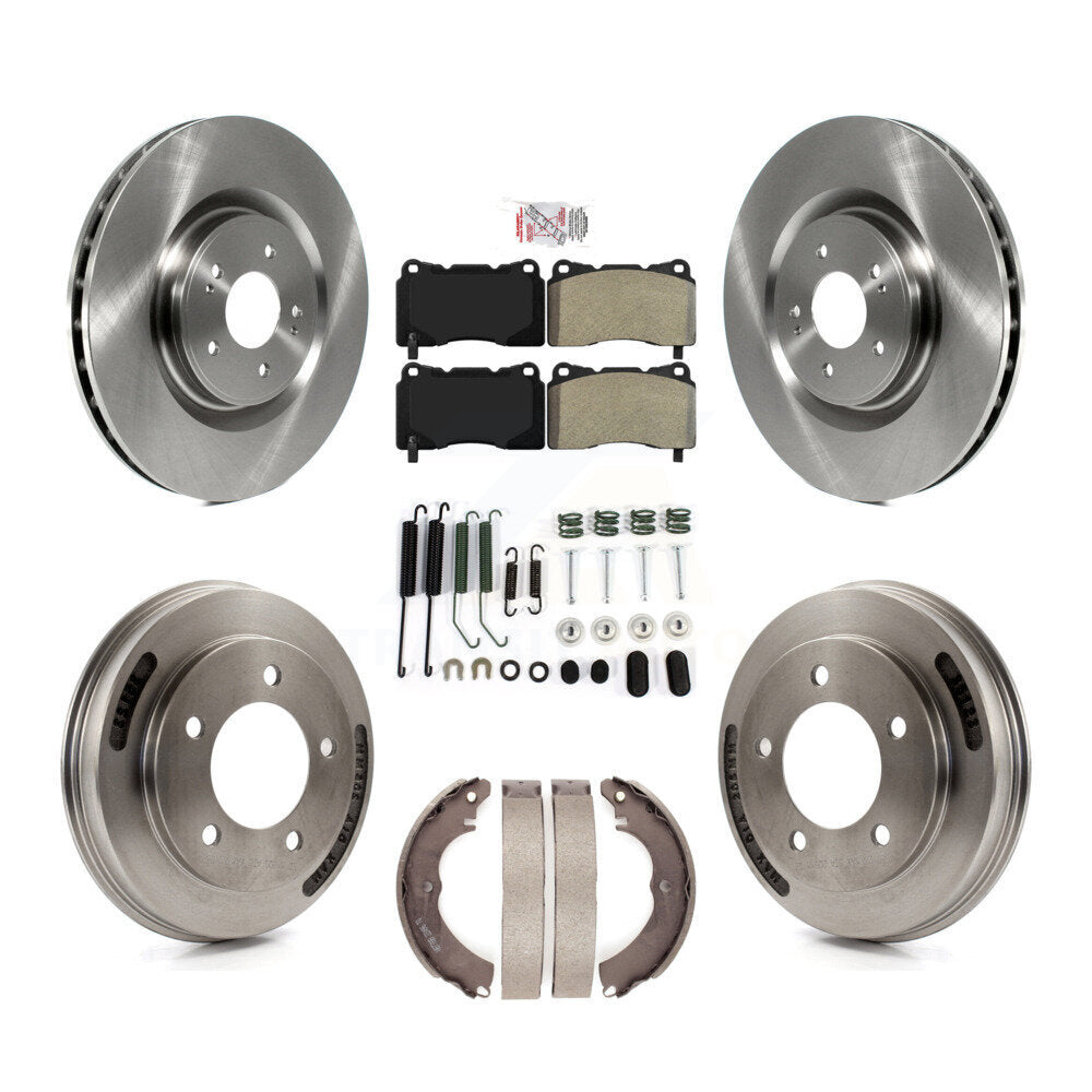 Front Rear Disc Brake Rotors Semi-Metallic Pads And Drum Kit (7Pc) For Mitsubishi Lancer K8A-107708