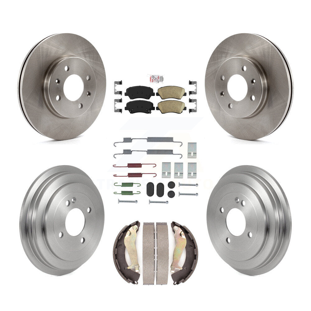 Front Rear Disc Brake Rotors Ceramic Pads And Drum Kit (7Pc) For 2012-2017 Hyundai Accent K8A-107712