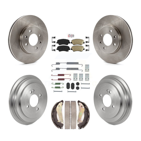 Front Rear Disc Brake Rotors Ceramic Pads And Drum Kit (7Pc) For 2012-2017 Hyundai Accent K8A-107712