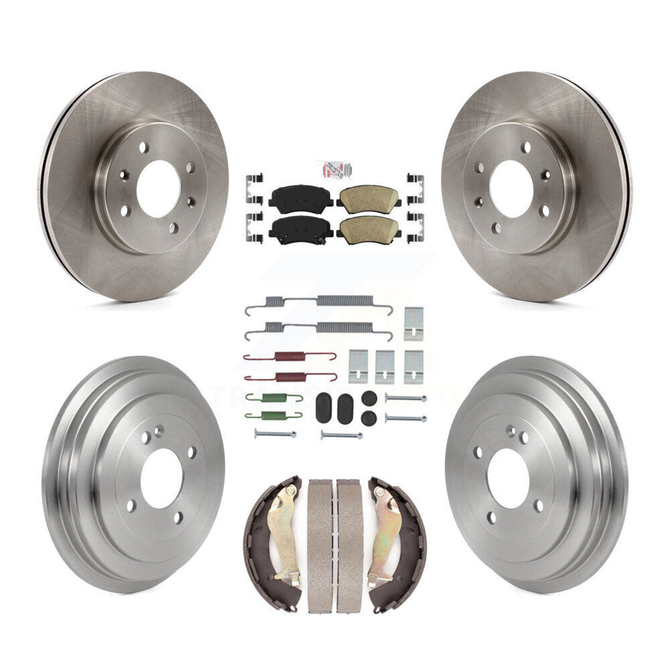 Front Rear Disc Brake Rotors Ceramic Pads And Drum Kit (7Pc) For 2012-2017 Hyundai Accent K8A-107712