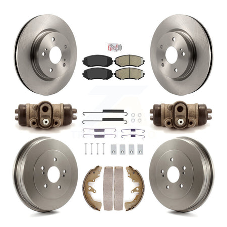 Front Rear Disc Brake Rotors Semi-Metallic Pad And Drum Kit (9Pc) For Suzuki Grand Vitara K8A-107713