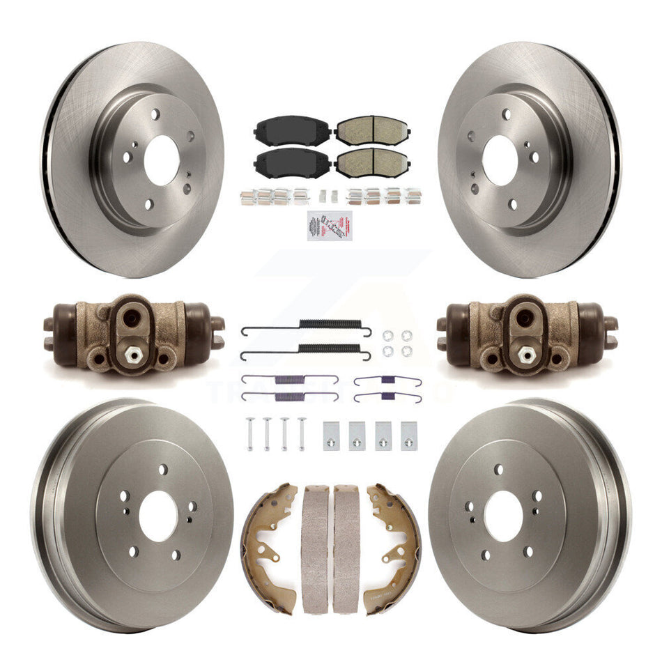 Front Rear Disc Brake Rotors Semi-Metallic Pad And Drum Kit (9Pc) For Suzuki Grand Vitara K8A-107713