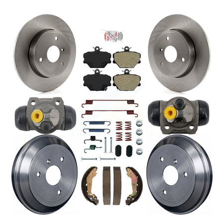 Front Rear Disc Brake Rotor Semi-Metallic Pad & Drum Kit (9Pc) For 2005-2007 Smart Fortwo K8A-107716