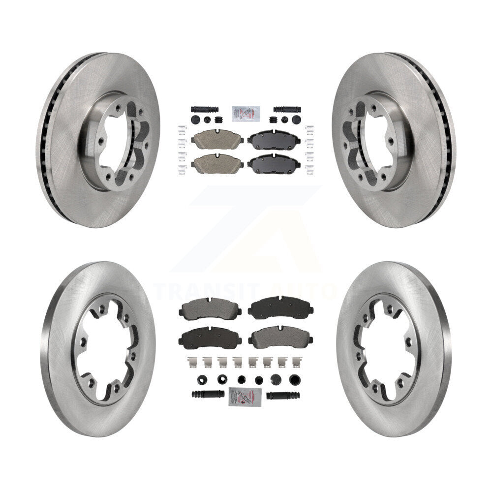 Front Rear Semi-Metallic Pad Brake Rotor Kit For 20-21 Ford Transit-350 With 6 Lug Wheels K8A-107723