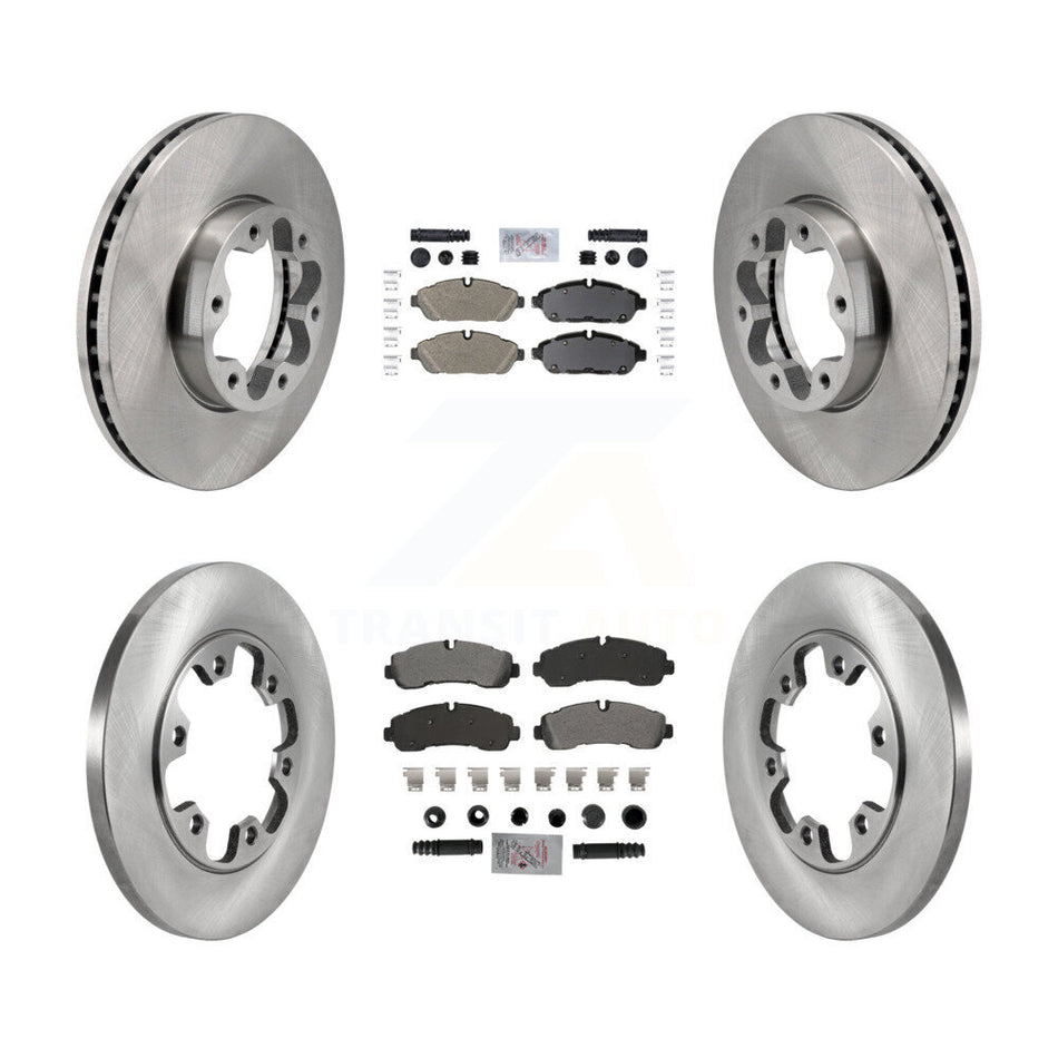 Front Rear Semi-Metallic Pad Brake Rotor Kit For 20-21 Ford Transit-350 With 6 Lug Wheels K8A-107723