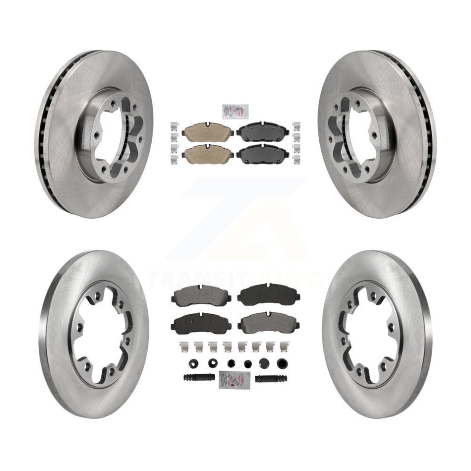 Front Rear Semi-Metallic Pad Brake Rotor Kit For 20-21 Ford Transit-350 With 6 Lug Wheels K8A-107724