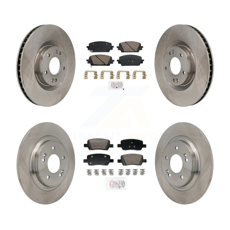 Front Rear Ceramic Pad & Disc Brake Rotor Kit For Hyundai Santa Fe Kia Sorento GAS engine K8A-107731