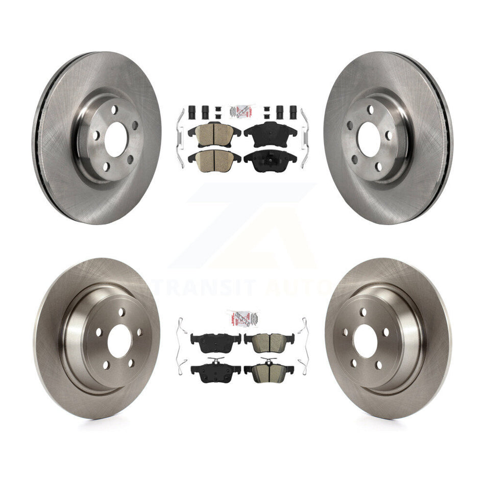 Front Ceramic Rear Semi-Metallic Pad Disc Brake Rotors Kit For 2017-2020 Lincoln MKZ 2.0L K8A-107735