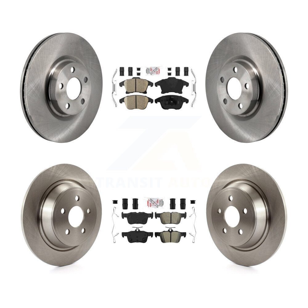 Front Ceramic Rear Semi-Metallic Pad Disc Brake Rotors Kit For 2017-2020 Lincoln MKZ 2.0L K8A-107736