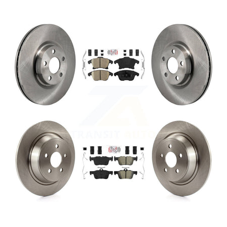 Front Ceramic Rear Semi-Metallic Pad Disc Brake Rotors Kit For 2017-2020 Lincoln MKZ 2.0L K8A-107736