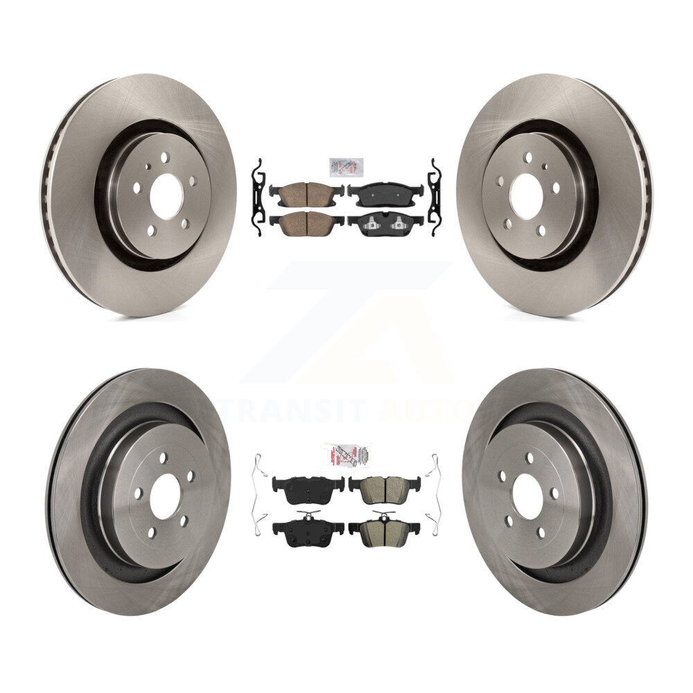 Front Ceramic Rear Semi-Metallic Pads And Disc Brake Rotors Kit For Lincoln Nautilus K8A-107739