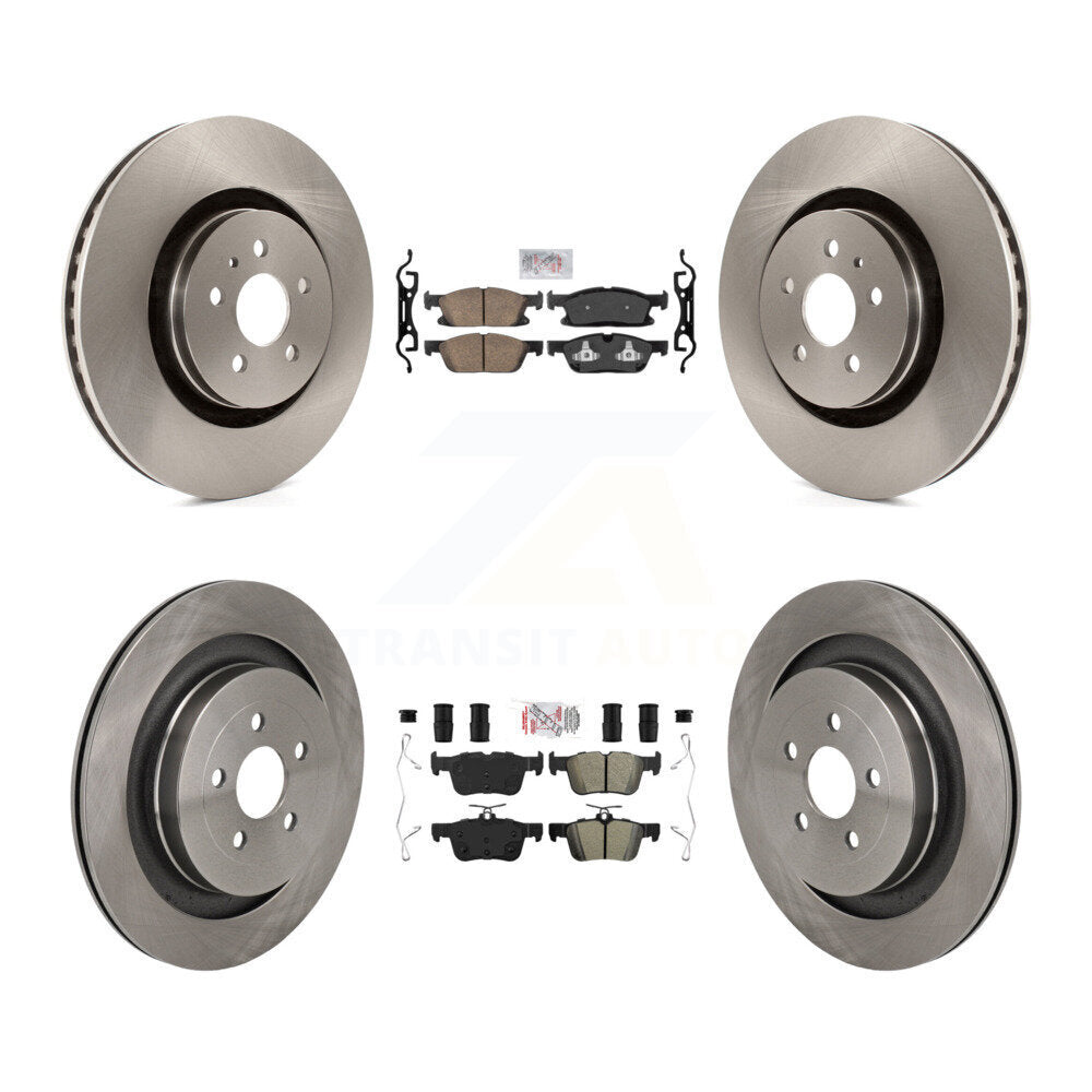 Front Ceramic Rear Semi-Metallic Pads And Disc Brake Rotors Kit For Lincoln Nautilus K8A-107740