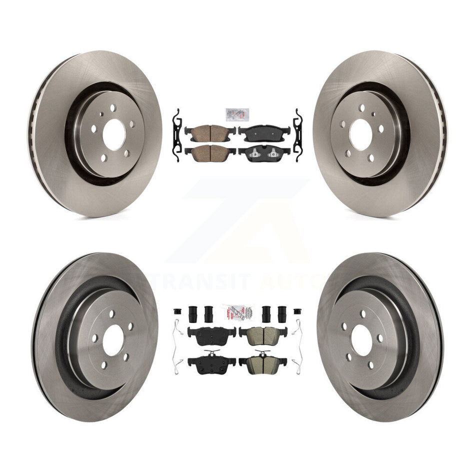 Front Ceramic Rear Semi-Metallic Pads And Disc Brake Rotors Kit For Lincoln Nautilus K8A-107740
