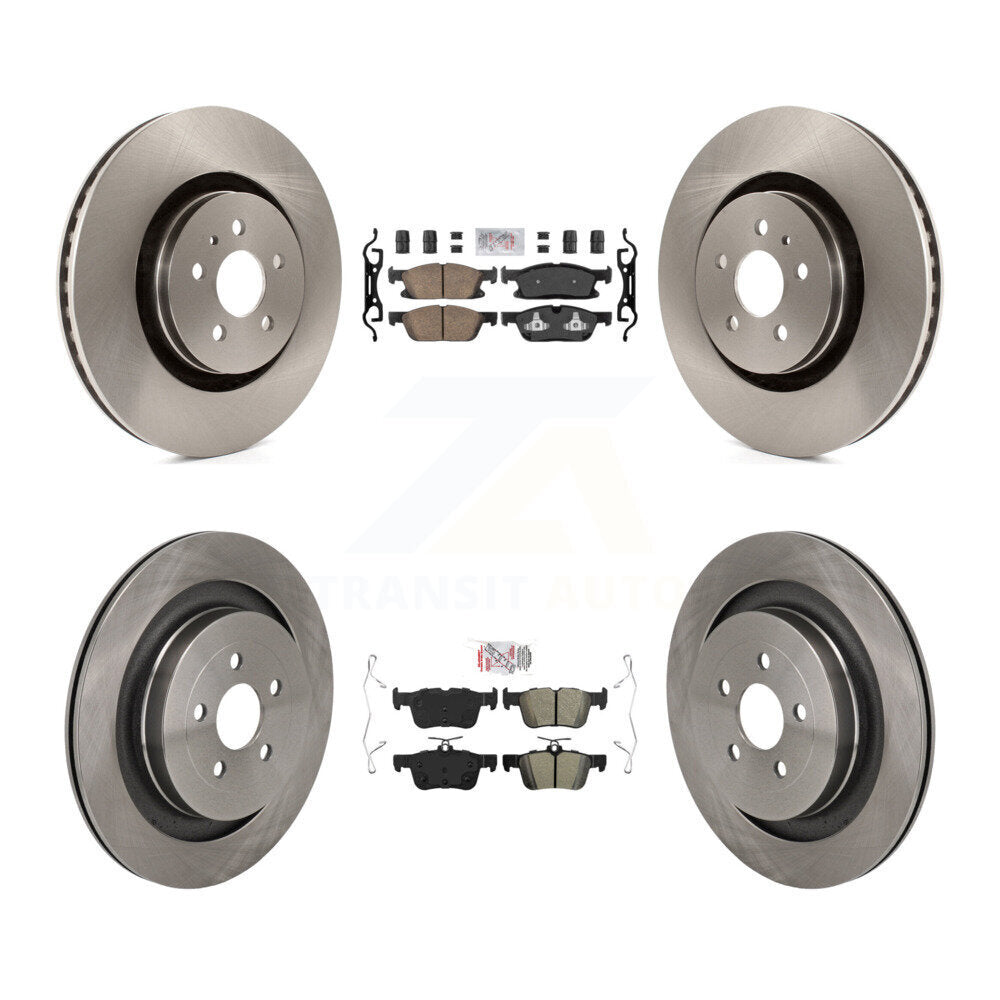 Front Ceramic Rear Semi-Metallic Pads And Disc Brake Rotors Kit For Lincoln Nautilus K8A-107741