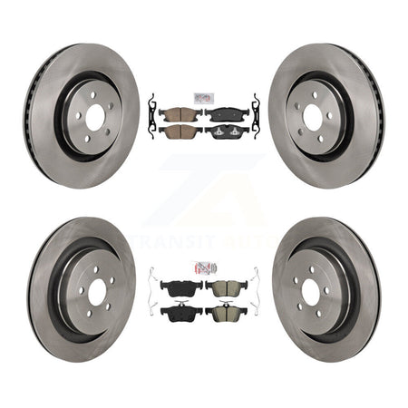 Front Ceramic Rear Semi-Metallic Pad Disc Brake Rotor Kit For 2019 Ford Edge ST with 2.7L K8A-107743
