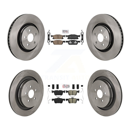 Front Ceramic Rear Semi-Metallic Pad Disc Brake Rotor Kit For 2019 Ford Edge ST with 2.7L K8A-107744