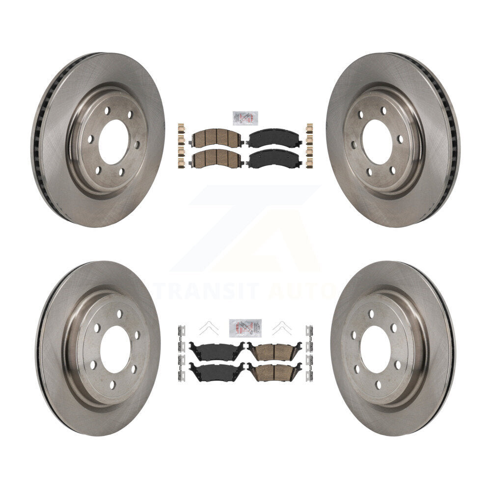 Front Rear Ceramic Pad & Disc Brake Rotor Kit For Ford F-150 Expedition Lincoln Navigator K8A-107783