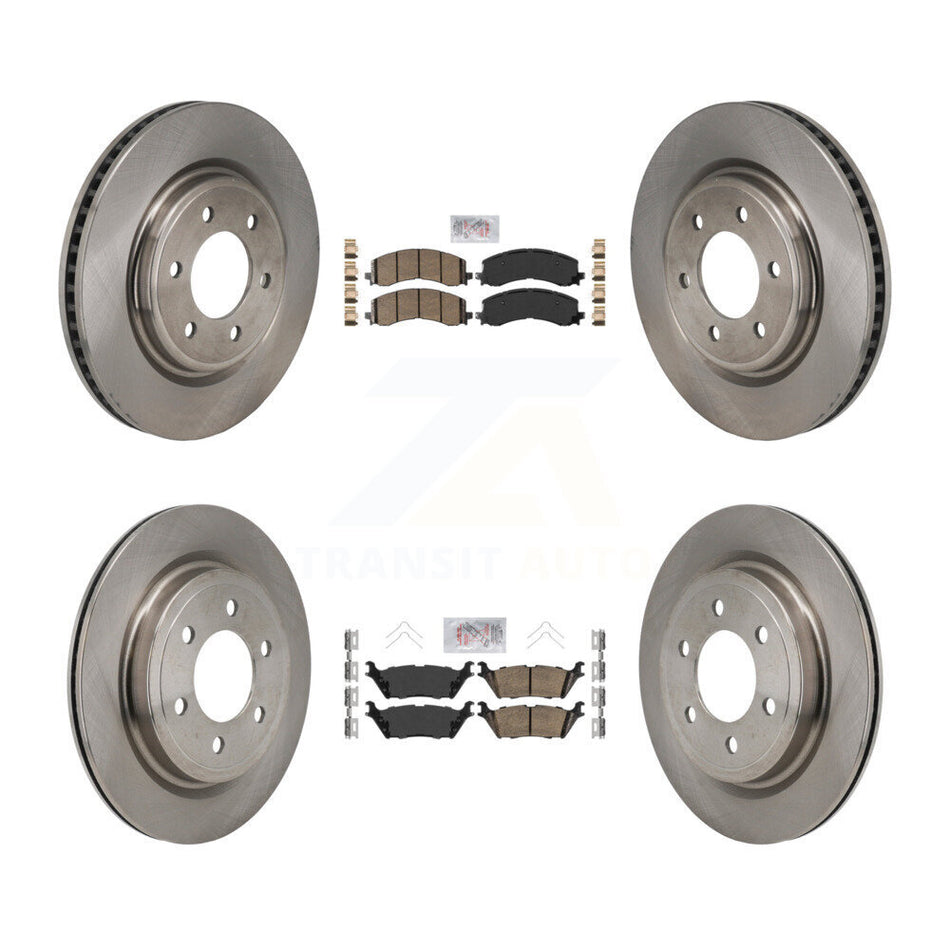 Front Rear Ceramic Pad & Disc Brake Rotor Kit For Ford F-150 Expedition Lincoln Navigator K8A-107783
