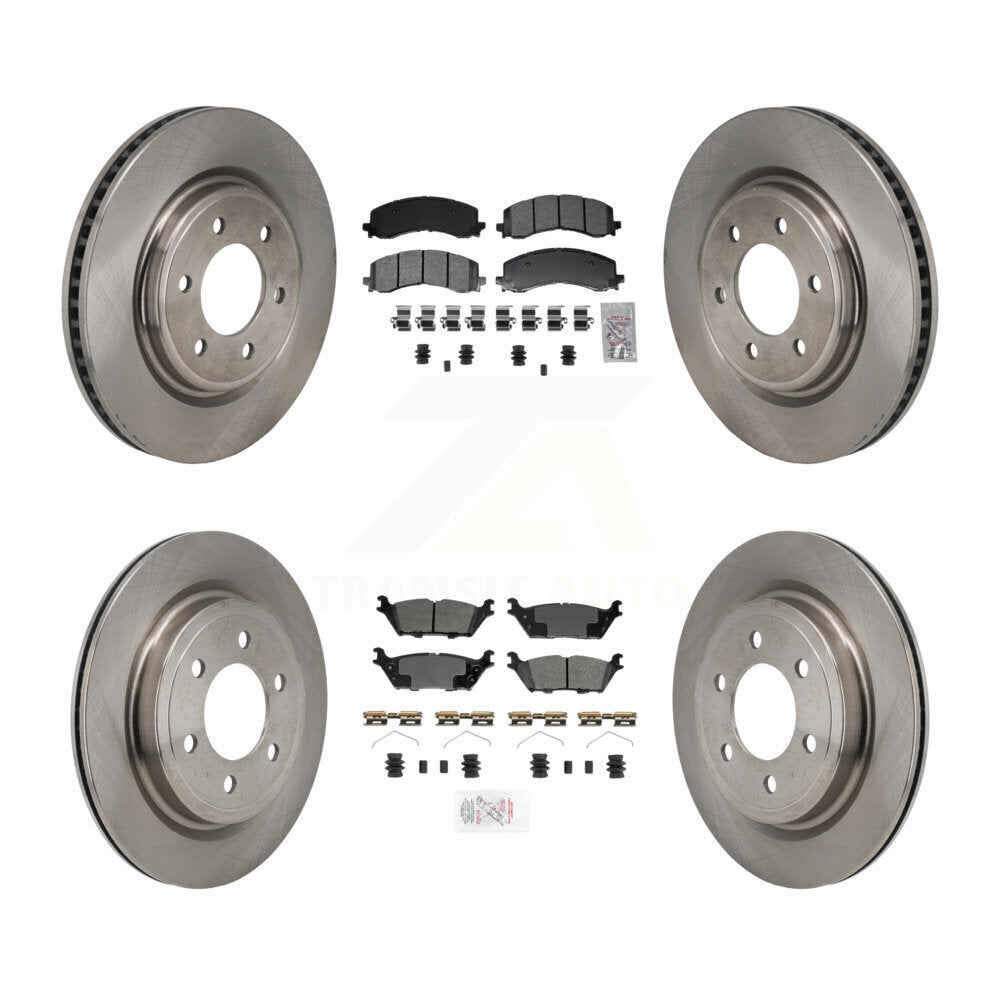 Front Rear Semi-Metallic Pad Brake Rotors Kit For Ford F-150 Expedition Lincoln Navigator K8A-107784