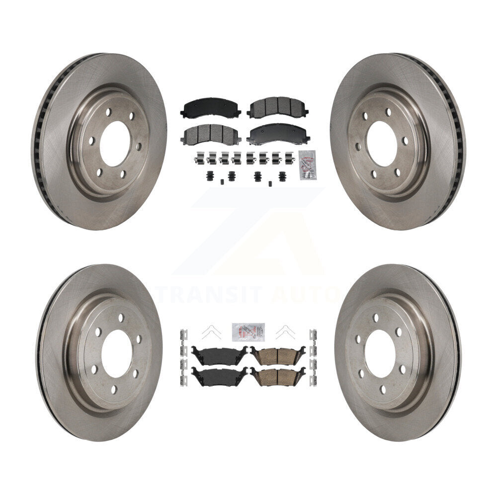 Front Semi-Metallic Rear Ceramic Pad & Brake Rotors Kit For Ford F-150 Expedition Lincoln K8A-107785