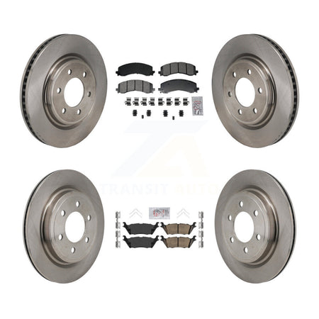 Front Semi-Metallic Rear Ceramic Pad & Brake Rotors Kit For Ford F-150 Expedition Lincoln K8A-107785