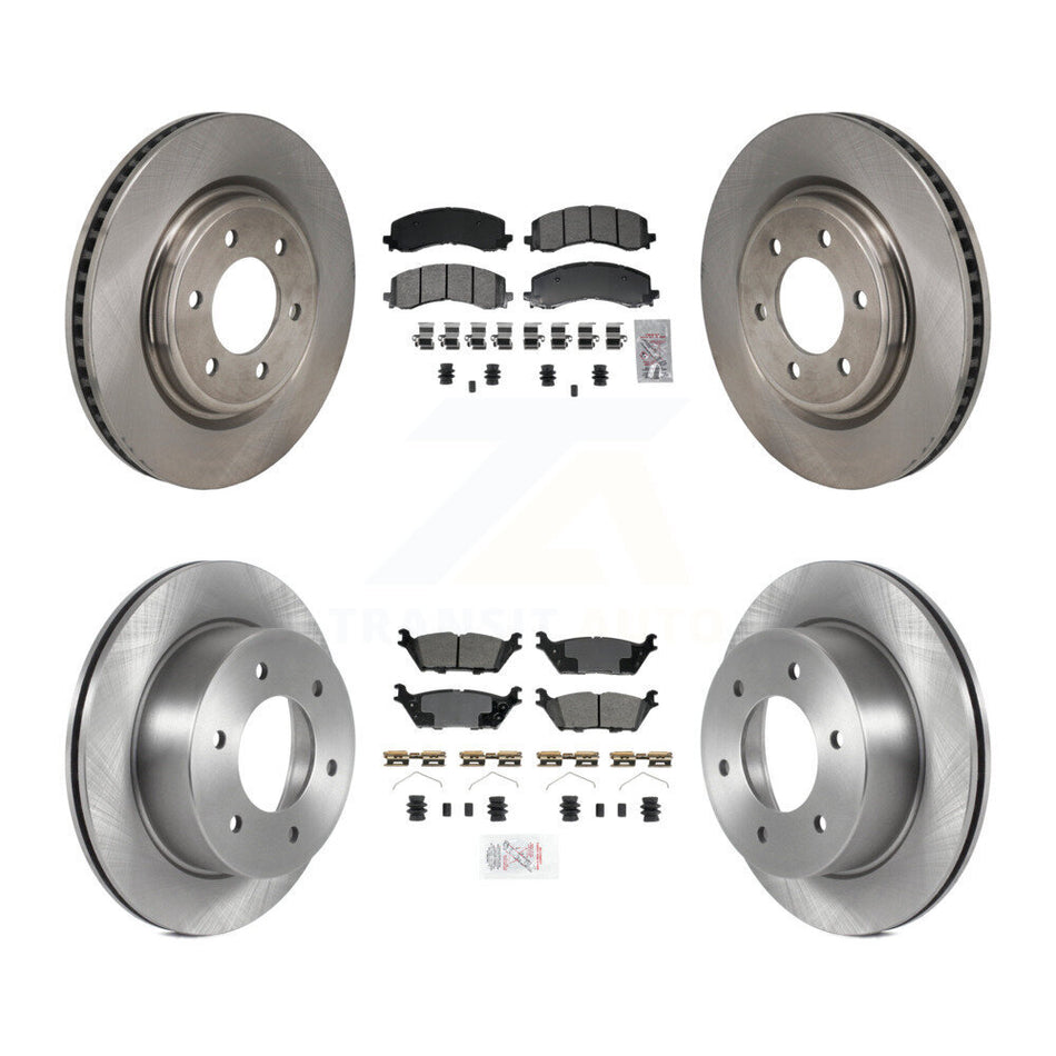 Front Rear Semi-Metallic Pads And Disc Brake Rotors Kit For 2022-2023 Ford Bronco 3.0L K8A-107788