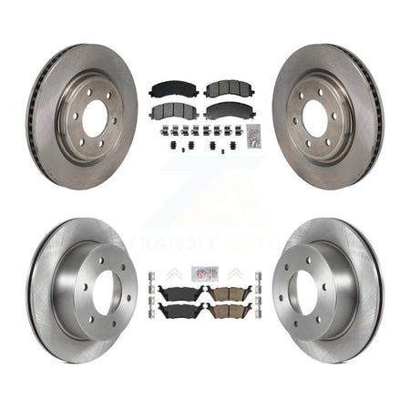 Front Semi-Metallic Rear Ceramic Pad Disc Brake Rotors Kit For 2022-2023 Ford Bronco 3.0L K8A-107789